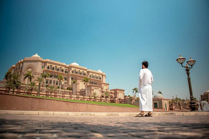 Abu Dhabi City Tour: Grand Mosque, Palace, Souk, Louvre & Ferrari - Qasr Al Hosn: the old stone building pass-by