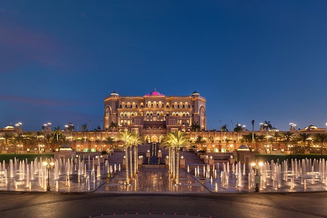 Abu Dhabi City Tour with Grand Mosque and Ferrari World from Dubai - Emirates Palace stop: quick look at the 72.6-metre dome