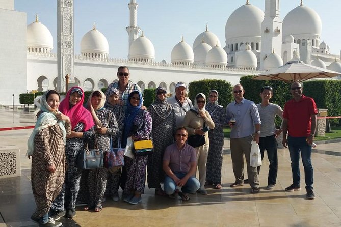 Abu Dhabi tour from Dubai small group with guide, Grand Mosque - Yas Island photo-drive: F1 circuit and Ferrari World without the theme-park time
