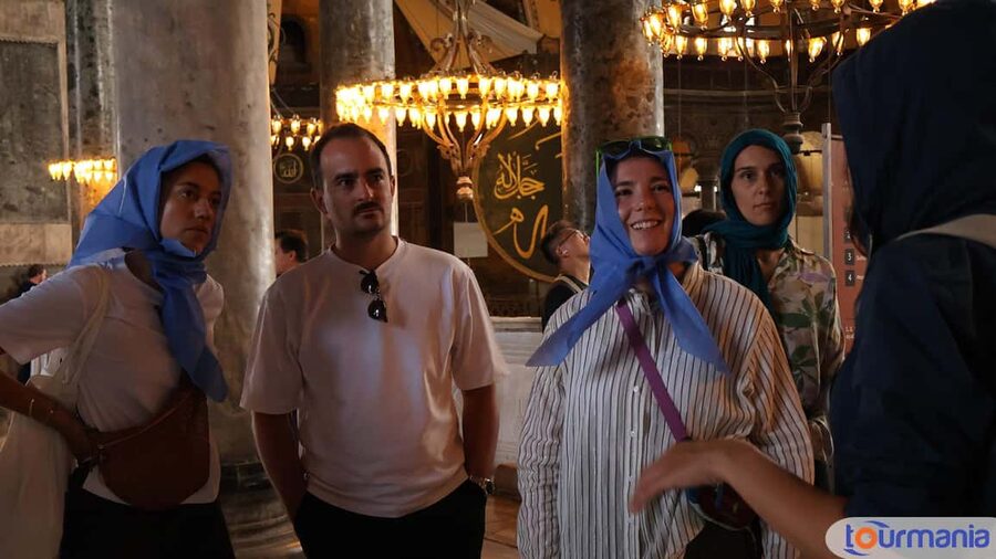 Istanbul City Walk: Blue Mosque, Hagia Sophia & Basilica - Sultan Ahmed (Blue Mosque): İznik tiles, Virgin Mary mosaic, and respect for worship