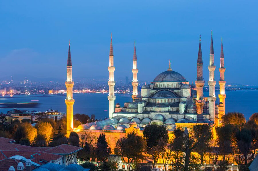 Istanbul: Tour of Hagia Sophia and Blue Mosque By Night - Sultan Ahmed Mosque (Blue Mosque): Ottoman splendor with skyline drama