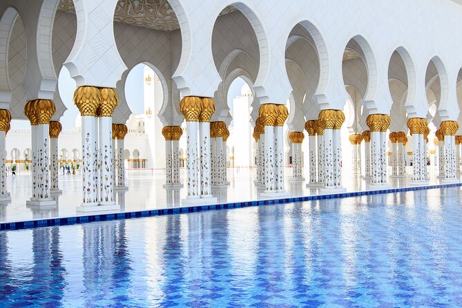 Sheikh Zayed Mosque Half Day Tour in Abu Dhabi - What you’ll see: marble facade, floral details, chandeliers, and the carpet